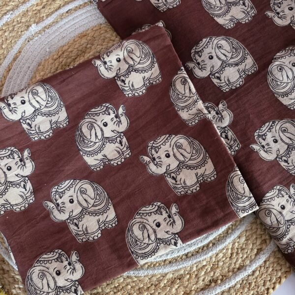 Kalamkari Cotton 2Pc Set(KC202) - Brown