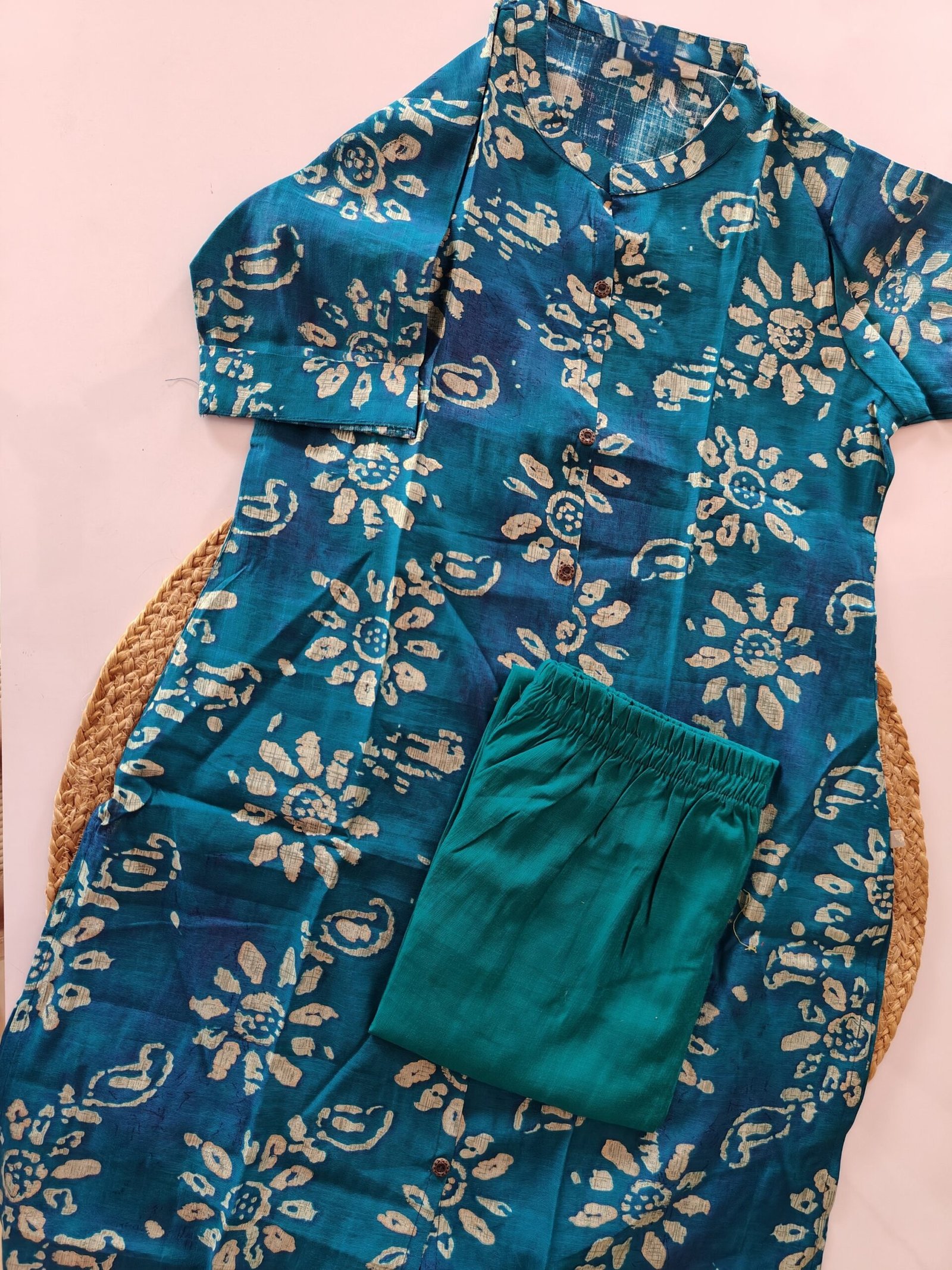 Vatican Silk Co Ord Set - Blue - Image 2