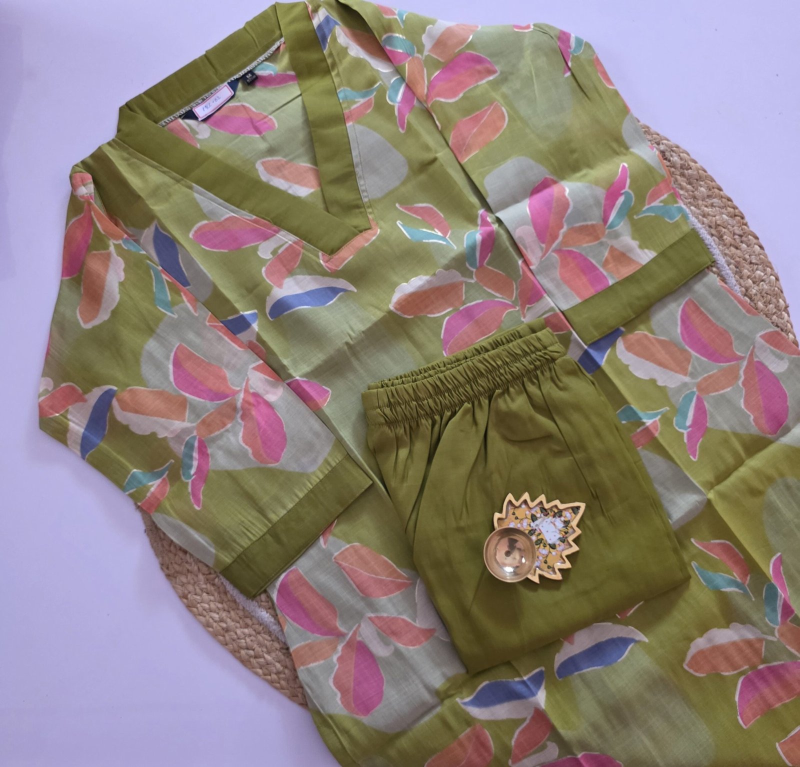 Mul Chanderi Cotton Co Ord Set - MCC02 - Image 2