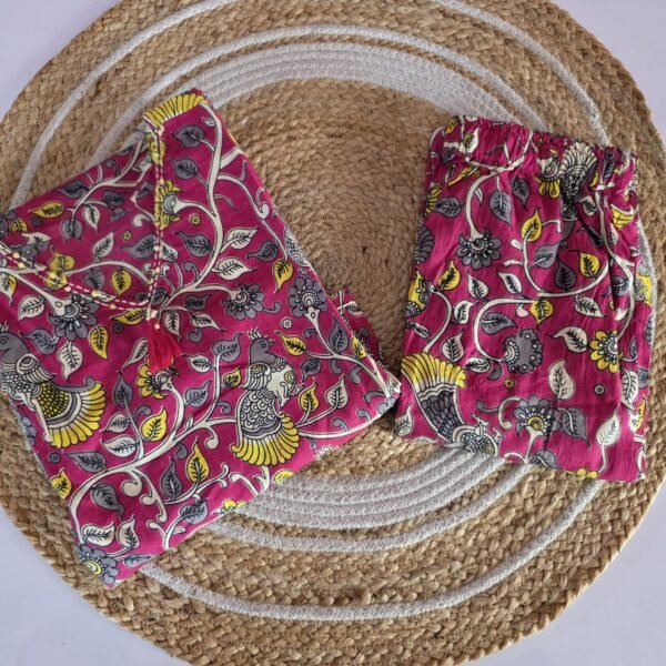 Kalamkari Cotton Co Ord Set - Pink