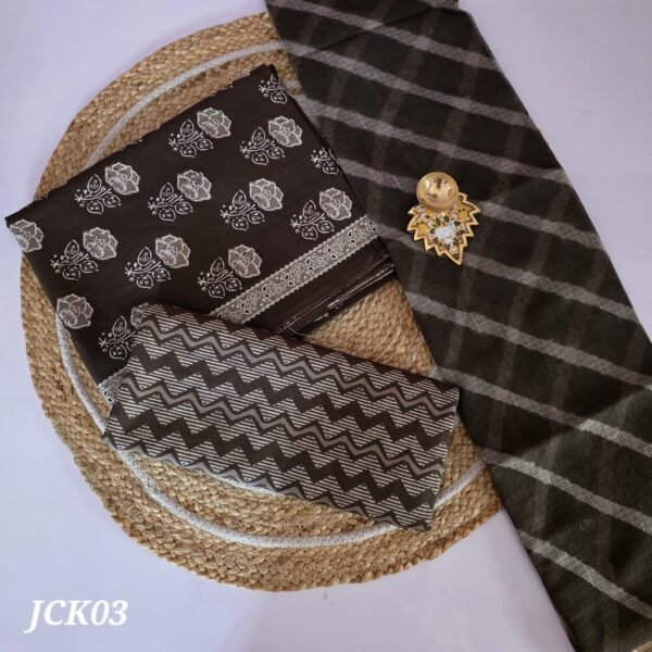 Jaipur Cotton 3Pc Set With Kota Dupatta - JCK03