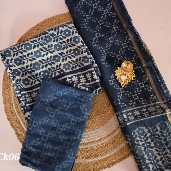 Jaipur Cotton 3Pc Set With Kota Dupatta - JCK06