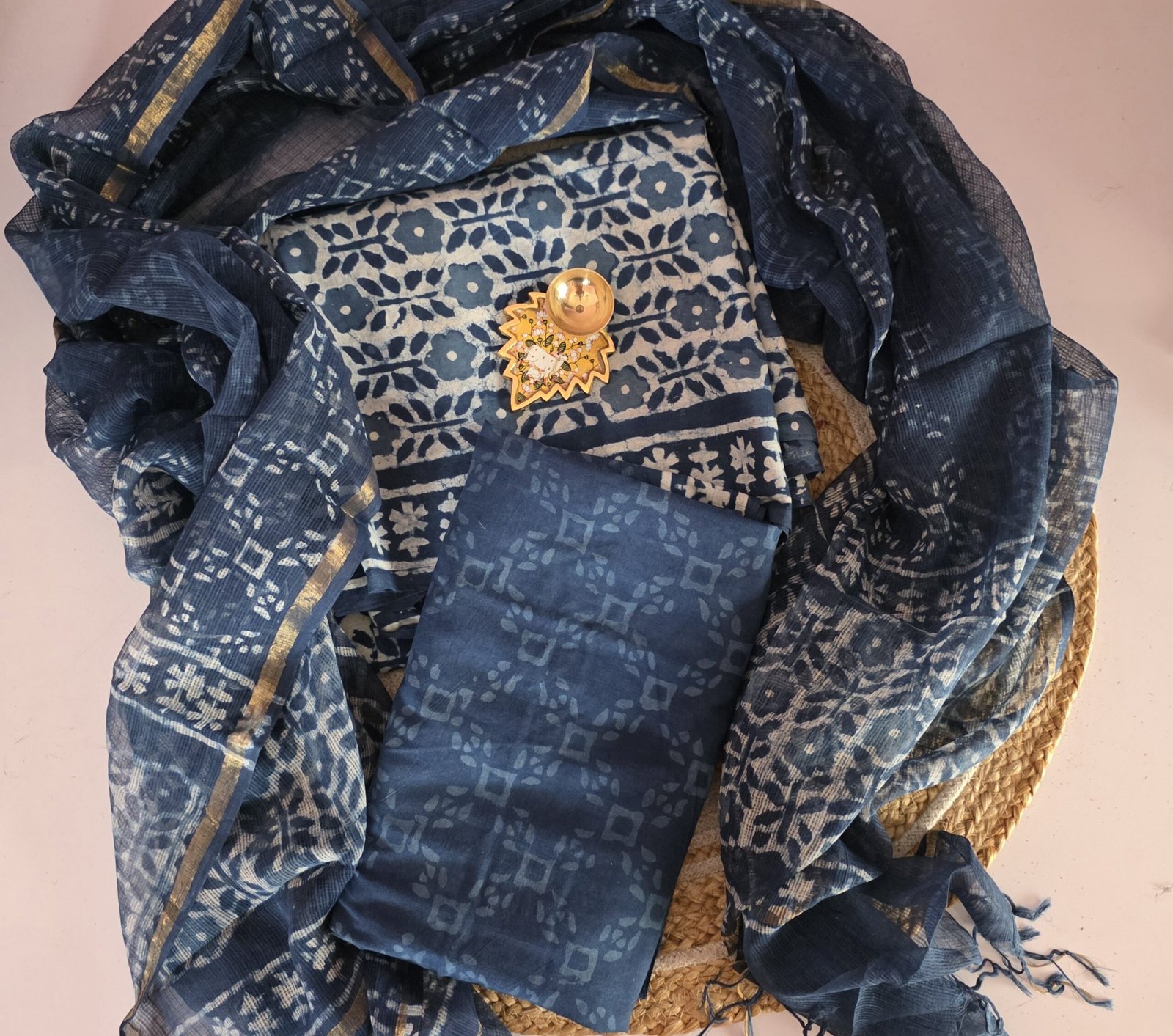 Jaipur Cotton 3Pc Set With Kota Dupatta - JCK06 - Image 2