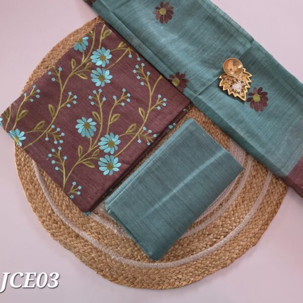 Semi Jute Cotton Embroidery Salwar Set - JCE03
