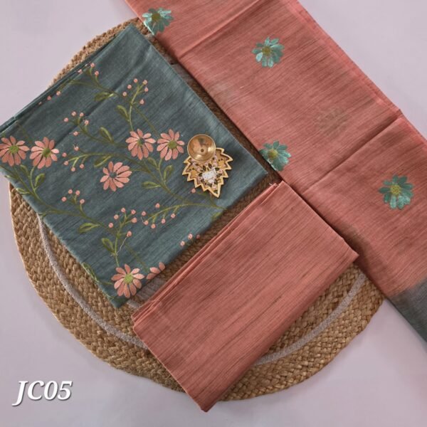 Semi Jute Cotton Embroidery Salwar Set - JCE05