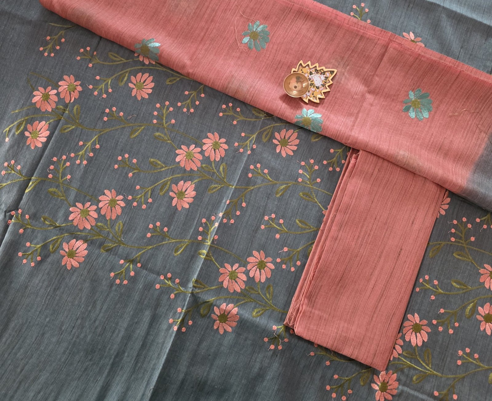 Semi Jute Cotton Embroidery Salwar Set - JCE05 - Image 2