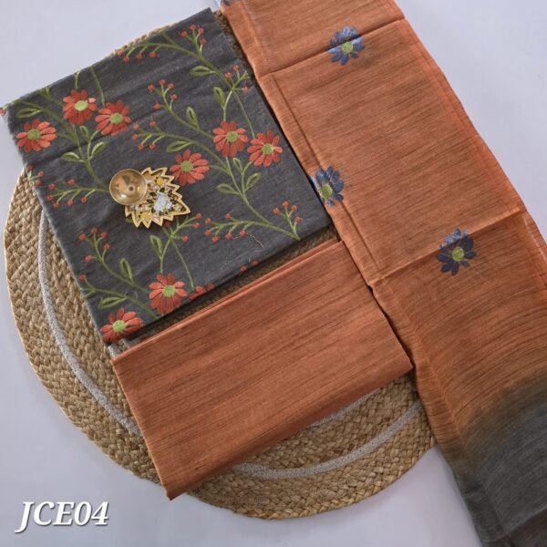 Semi Jute Cotton Embroidery Salwar Set - JCE04