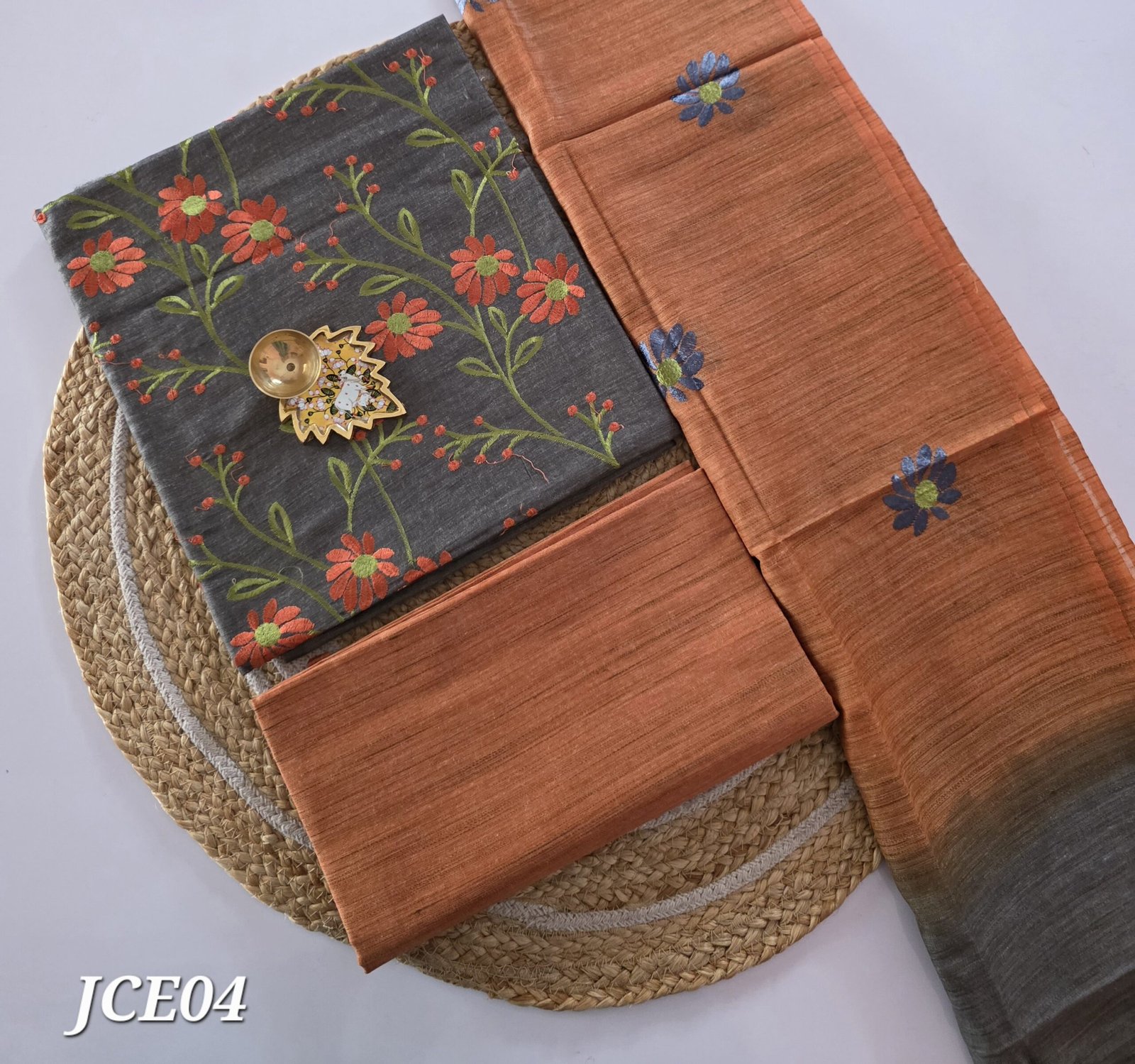 Semi Jute Cotton Embroidery Salwar Set - JCE04