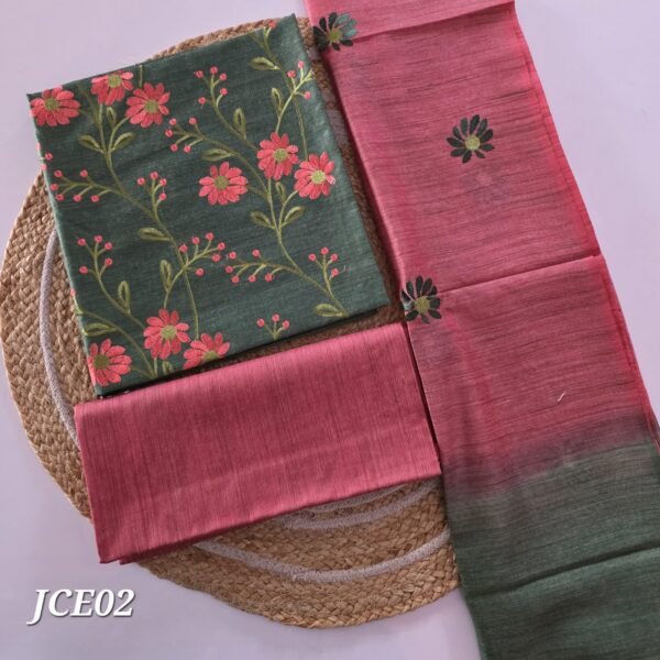 Semi Jute Cotton Embroidery Salwar Set - JCE02