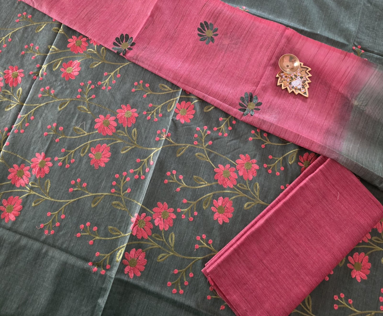 Semi Jute Cotton Embroidery Salwar Set - JCE02 - Image 2