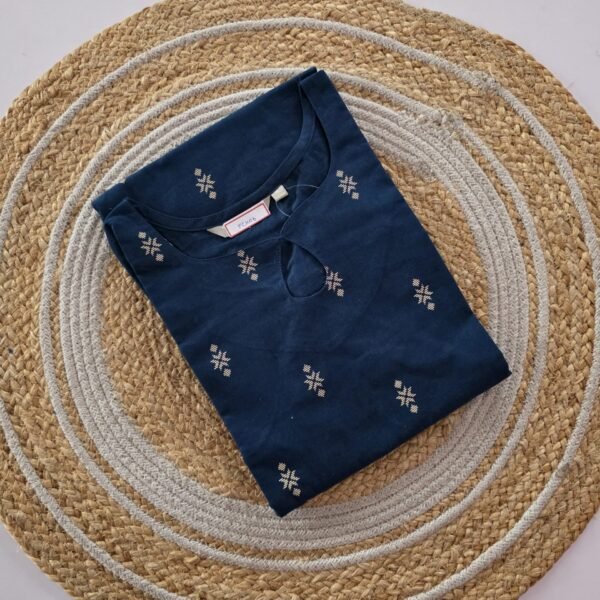 Flex Cotton Kurti - FCK06 - Teal Blue