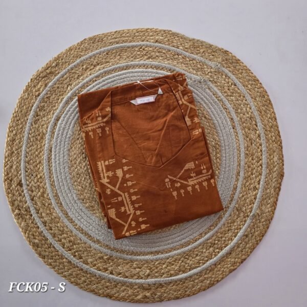 Flex Cotton Kurti - FCK05 - Rust Orange