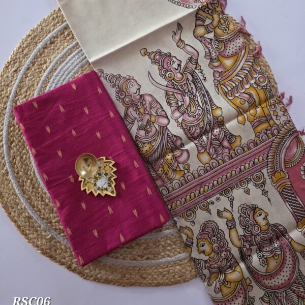 Raw Silk With Chennuri Silk Dupatta - RSC06