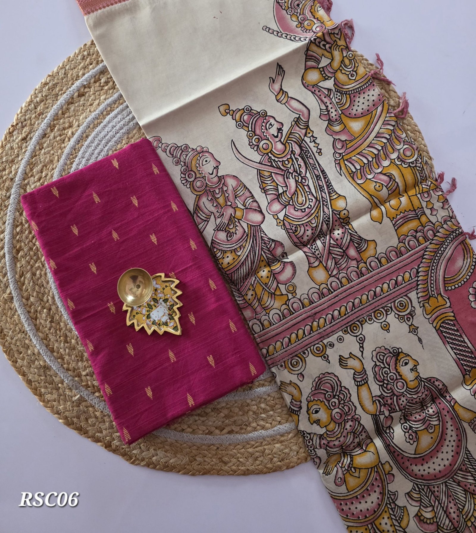 Raw Silk With Chennuri Silk Dupatta - RSC06