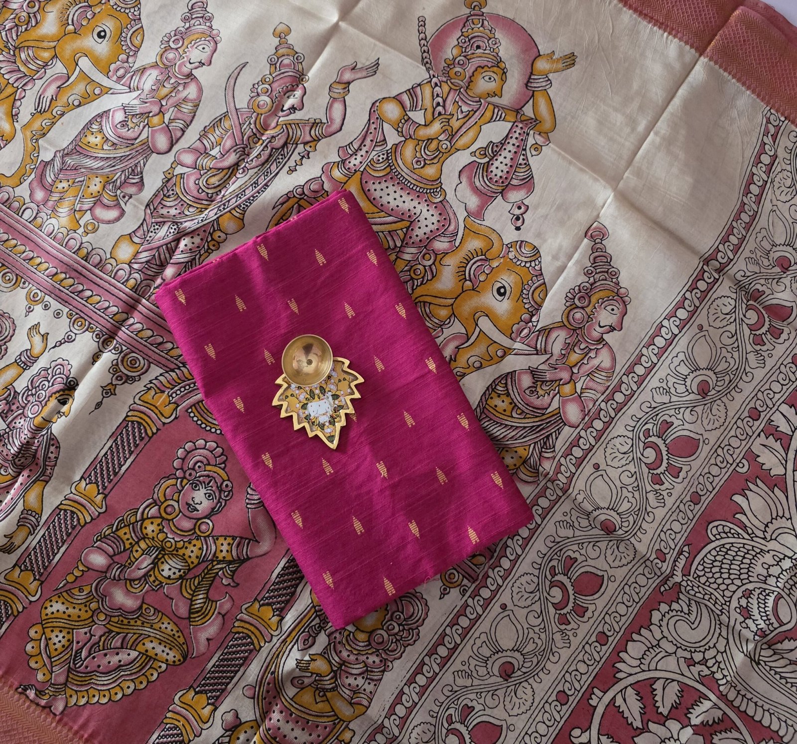 Raw Silk With Chennuri Silk Dupatta - RSC06 - Image 2