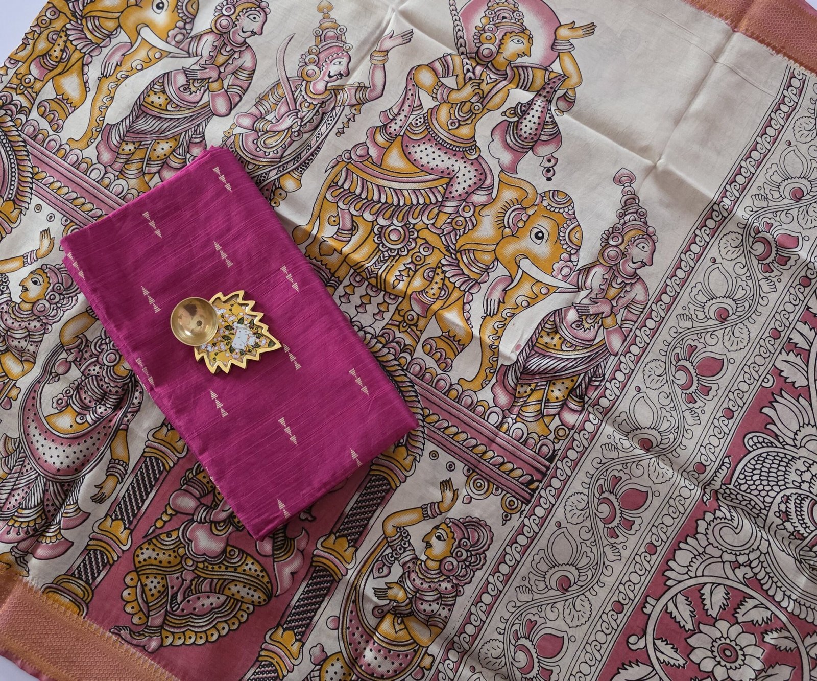Raw Silk With Chennuri Silk Dupatta - RSC05 - Image 2
