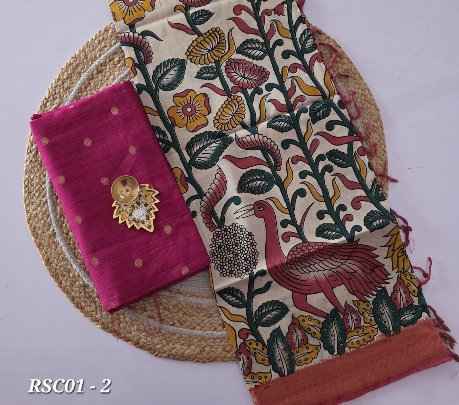 Raw Silk With Chennuri Silk Dupatta - RSC01