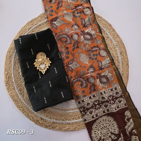 Raw Silk With Chennuri Silk Dupatta - RSC9