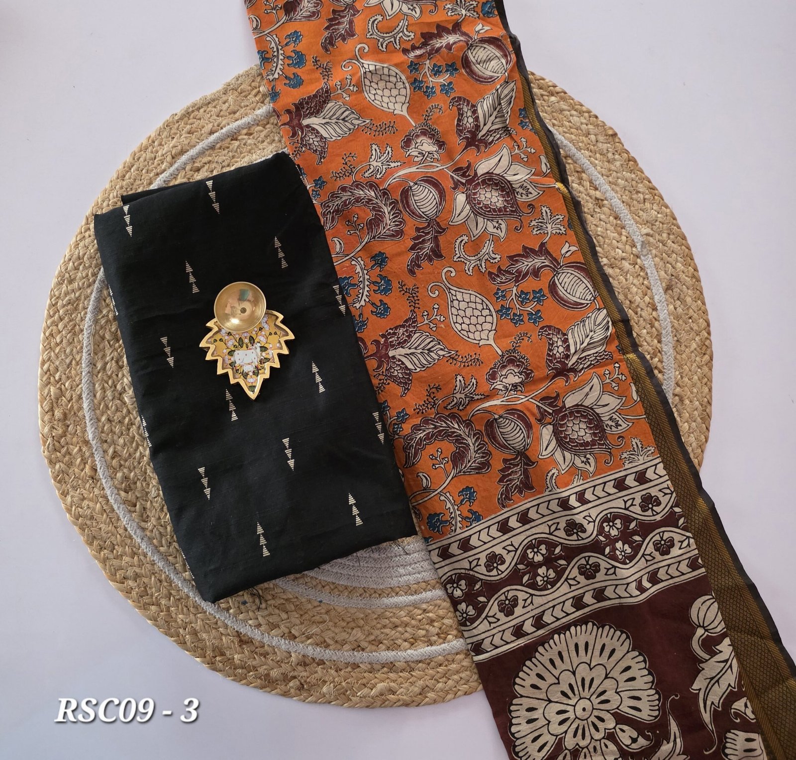 Raw Silk With Chennuri Silk Dupatta - RSC9