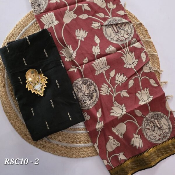 Raw Silk With Chennuri Silk Dupatta - RSC10