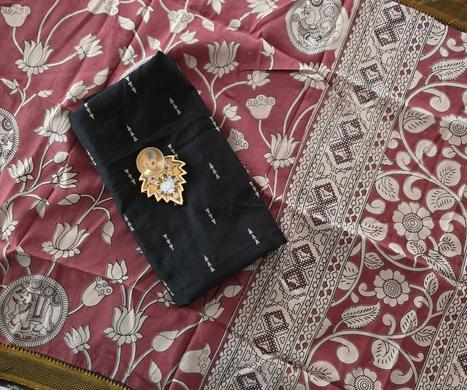 Raw Silk With Chennuri Silk Dupatta - RSC10 - Image 2