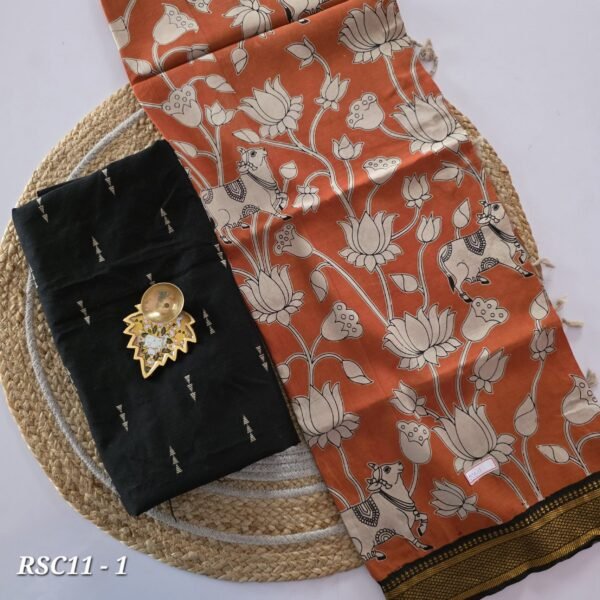 Raw Silk With Chennuri Silk Dupatta - RSC11