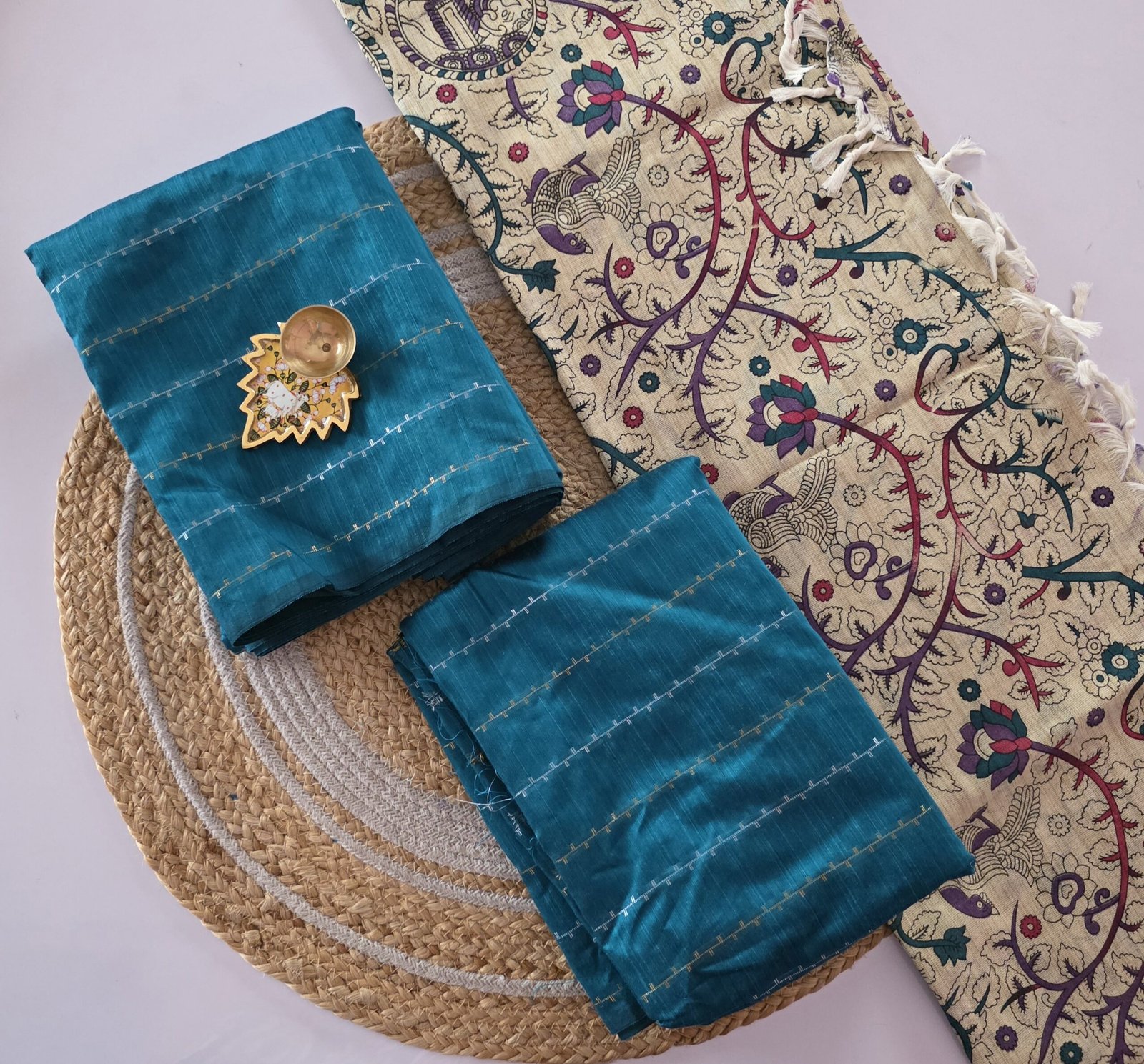 Raw Silk Mix and Match Set - Teal Blue