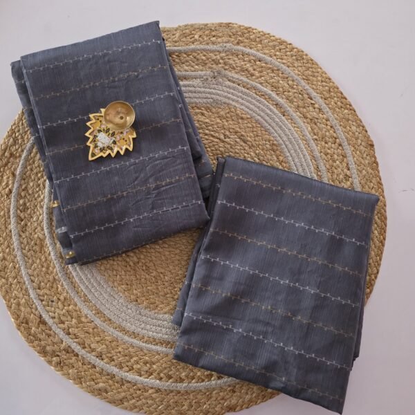 Raw Silk Mix and Match Set - Elephant Gray - Top Only - 2.5 metre