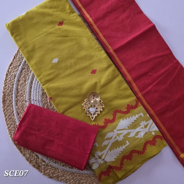 South Cotton Salwar Set with Jamdhani Weaving -  SCE07