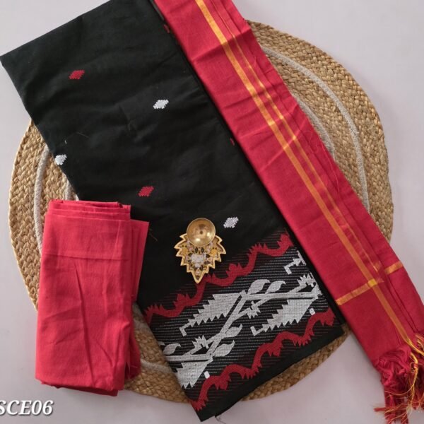 South Cotton Salwar Set with Jamdhani Weaving -  SCE06