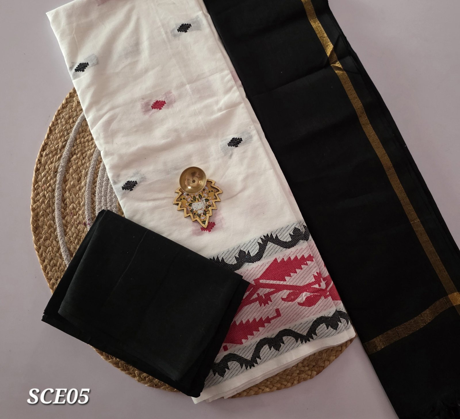 South Cotton Salwar Set with Jamdhani Weaving - SCE05