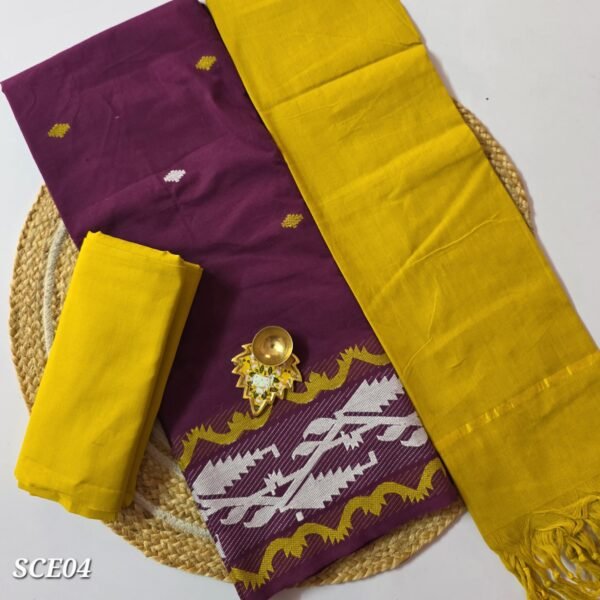 South Cotton Salwar Set with Jamdhani Weaving - SCE04