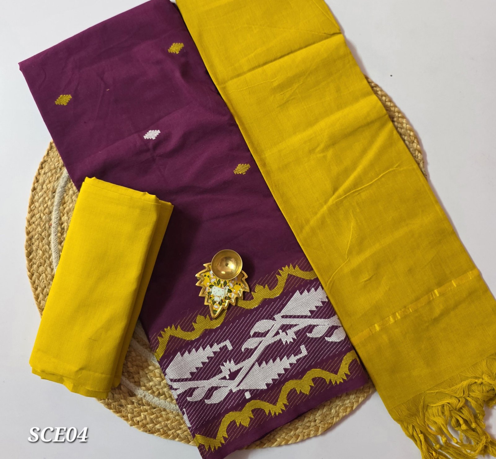 South Cotton Salwar Set with Jamdhani Weaving - SCE04