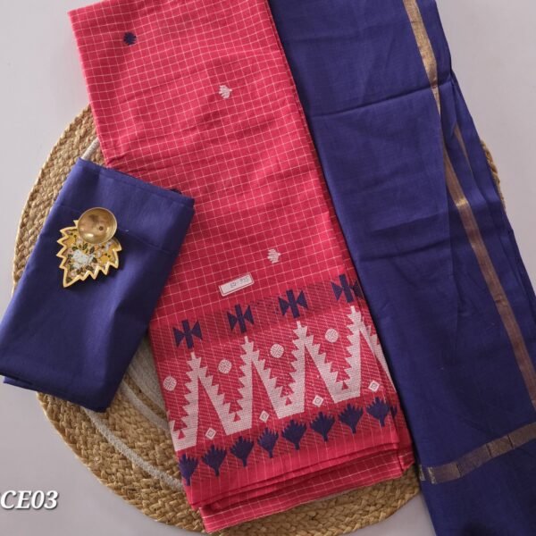 South Cotton Salwar Set with Jamdhani Weaving - SCE03