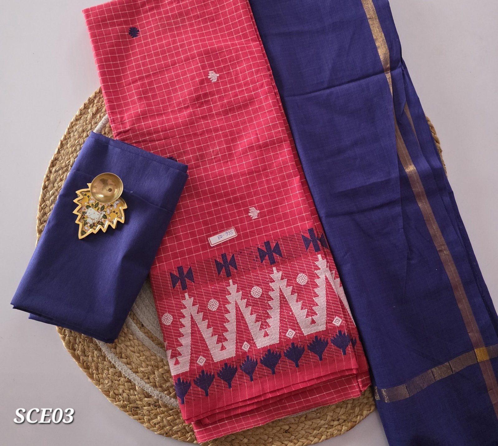 South Cotton Salwar Set with Jamdhani Weaving - SCE03