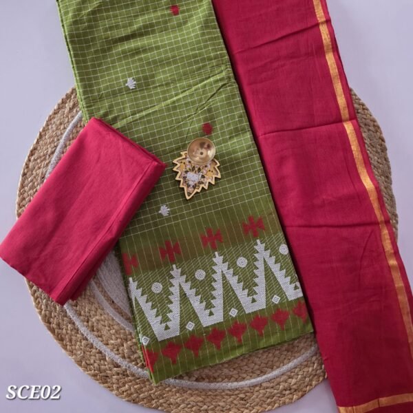 South Cotton Salwar Set with Jamdhani Weaving - SCE02