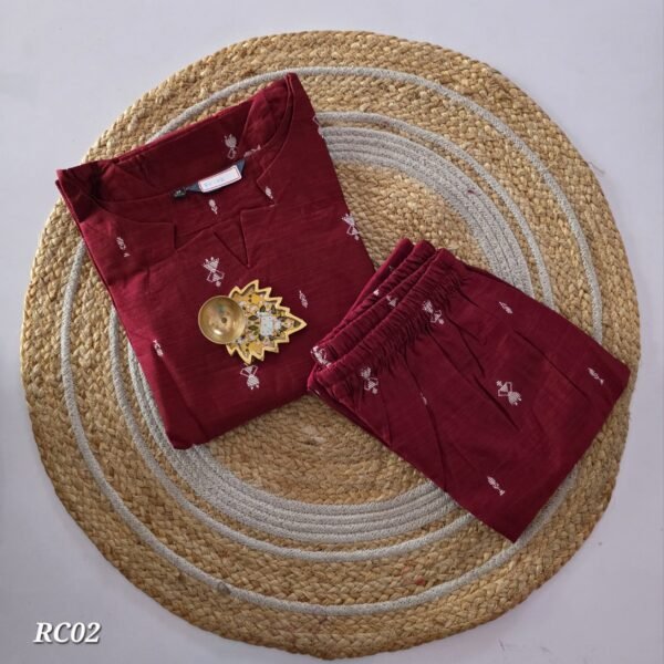 Raw Silk Co Ord Set - RS02 - Maroon