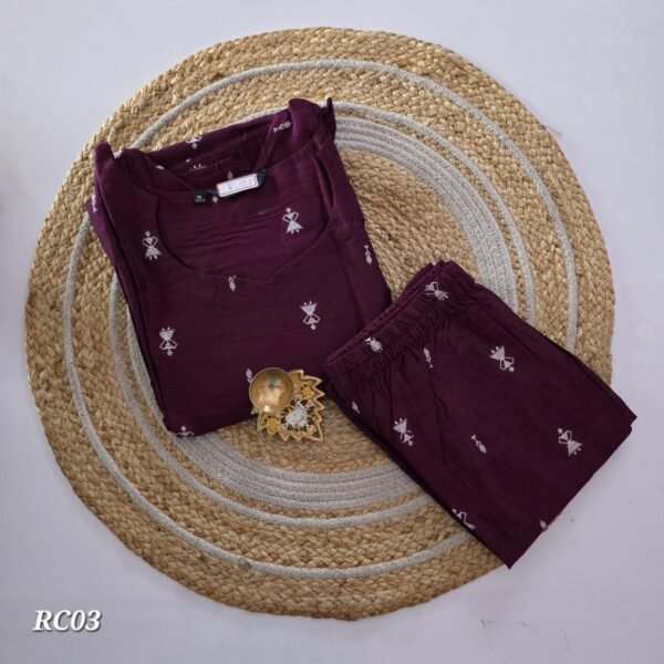 Raw Silk Co Ord Set - RS03 - Wine