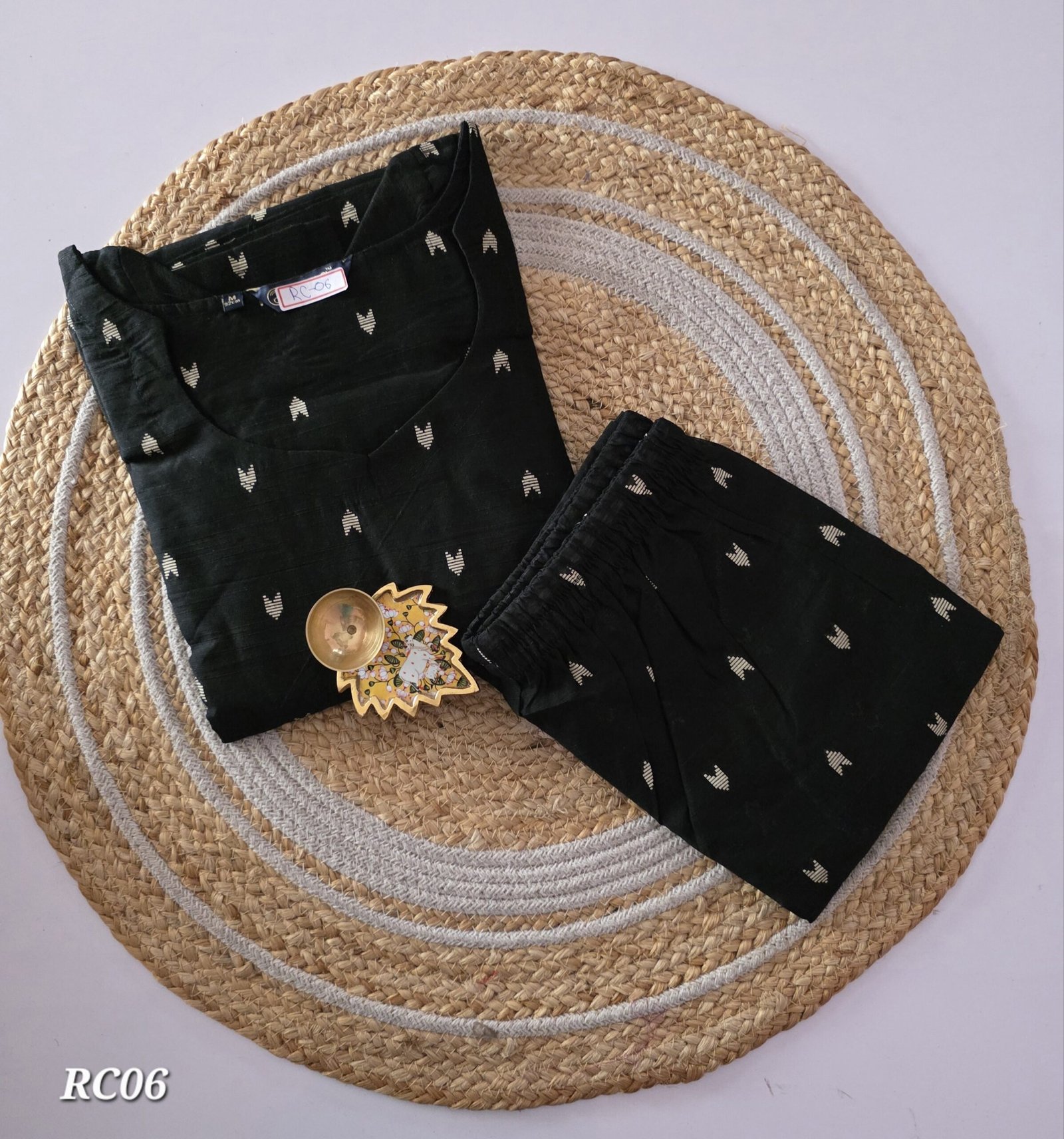Raw Silk Co Ord Set - RC06 - Black