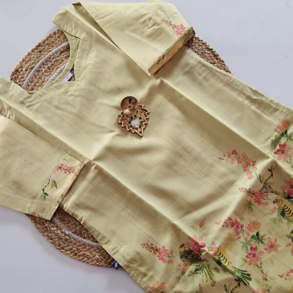 Tissue Kurti - PSK07 - Lime green