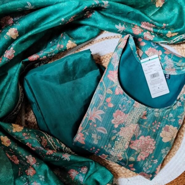 Tissue silk Salwar set - Green
