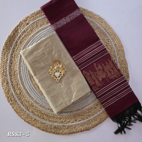 Raw Silk Top With Jacquard Zari Dupatta - RSZ03