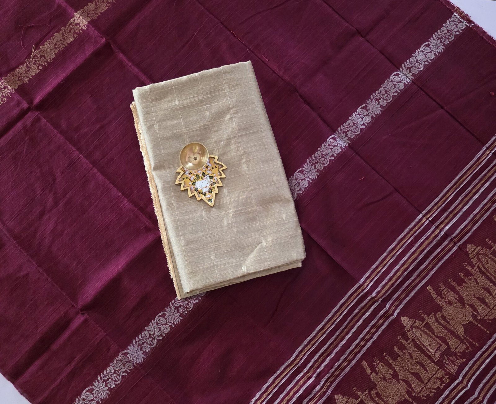 Raw Silk Top With Jacquard Zari Dupatta - RSZ03 - Image 2