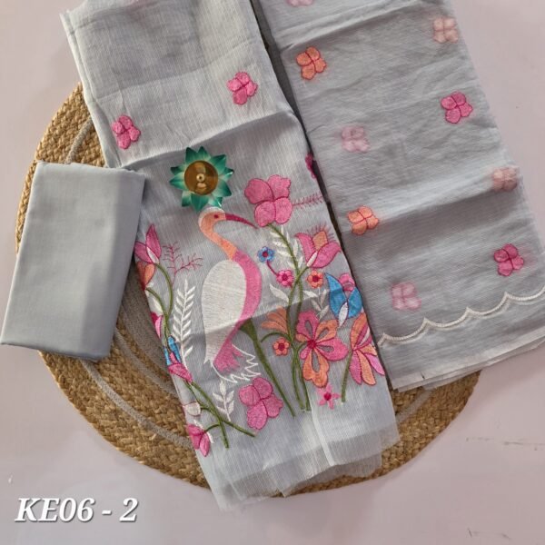 Kota Embroidery Salwar Set - KE06 - Gray Flamingo