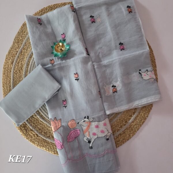 Kota Embroidery Salwar Set - KE17 - Gray Pichwai
