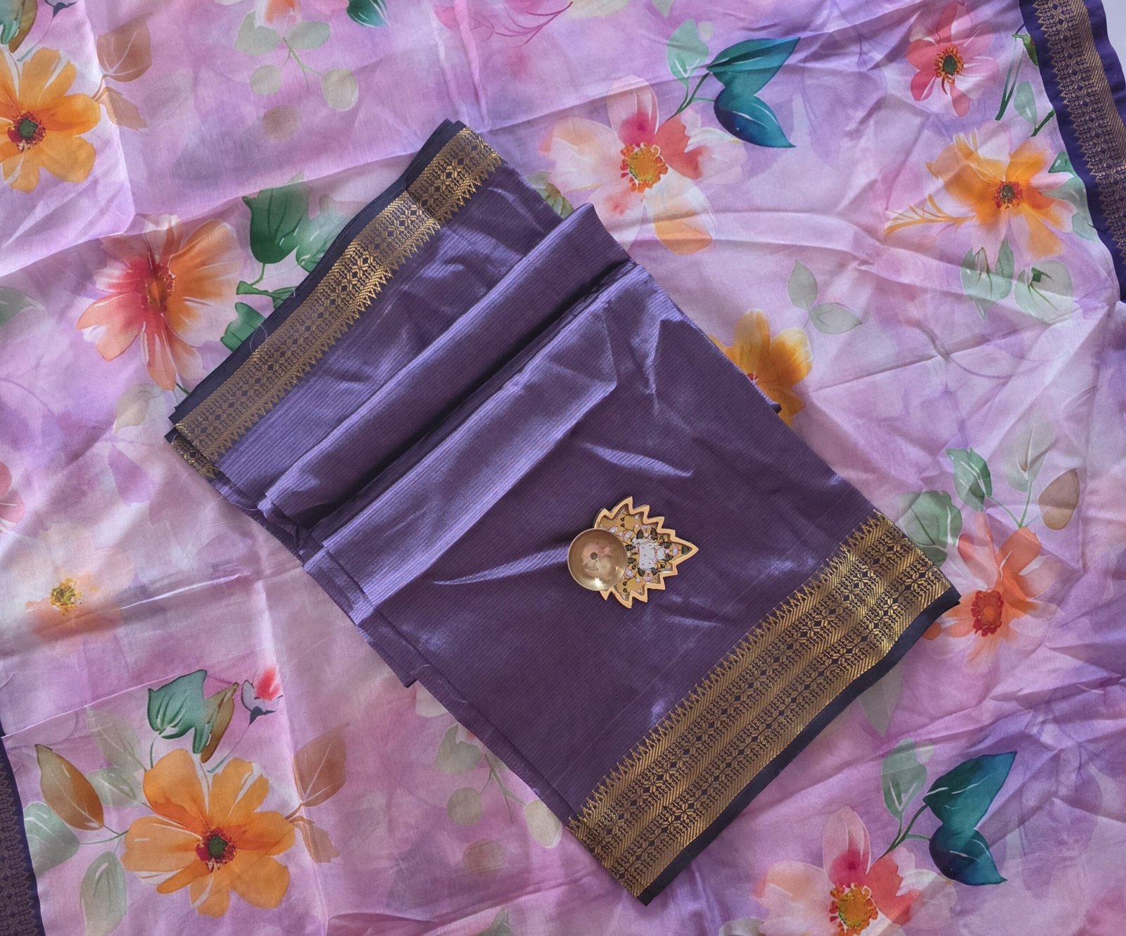 Mangalgiri Silk Top and Dupatta - MTD09 - Image 2