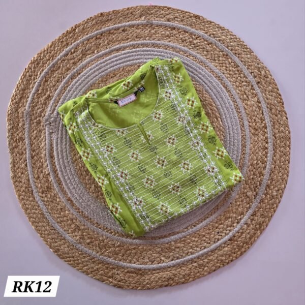 Rayon Embroidery Kurti - RK12