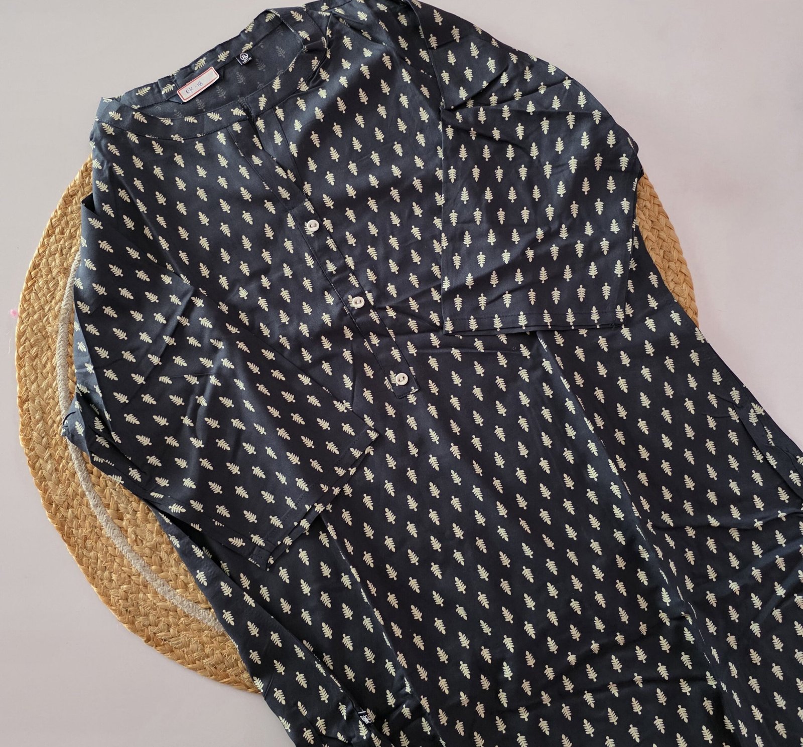Rayon Kurti - RK18 - Navy Blue - Image 2