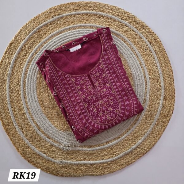Rayon Embroidery Kurti - RK19