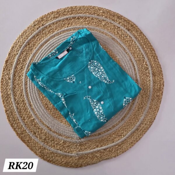 Rayon Kurti - RK20 - Teal Green